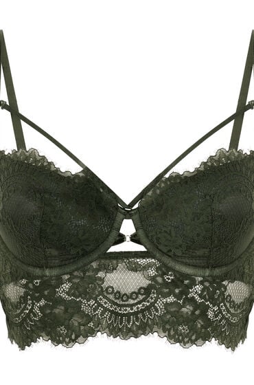 Hunkemöller Amara formstøbt longline bøjle-bh grøn