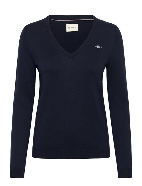 Cotton V-Neck GANT Navy