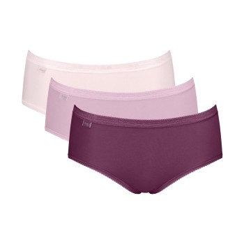 Sloggi Trusser 3P Basic Plus Midi Colored Lyserosa bomuld 48 Dame