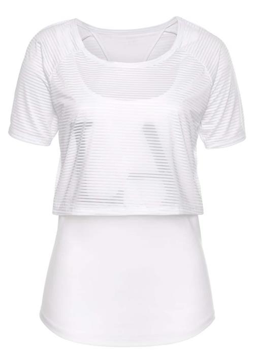 LASCANA ACTIVE Funktionsbluse 'Digital Mauve'  hvid