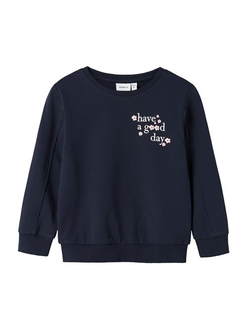 NAME IT Sweatshirt 'NMFLINKA'  navy / lyserød / hvid