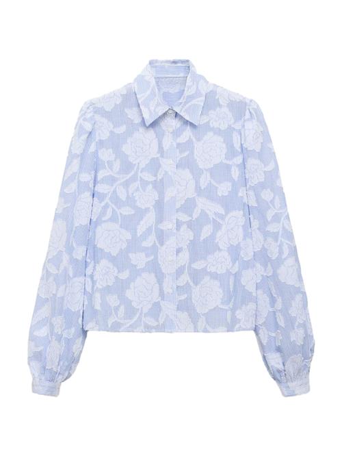 MANGO Bluse 'PALOMO'  lyseblå / hvid