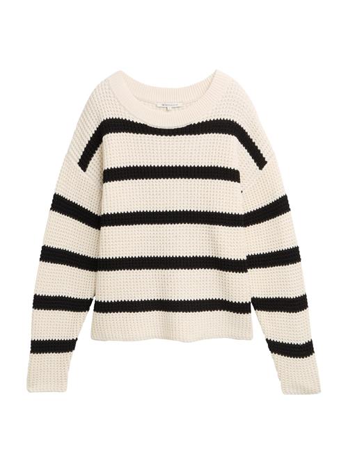 TOM TAILOR DENIM Pullover  creme / sort