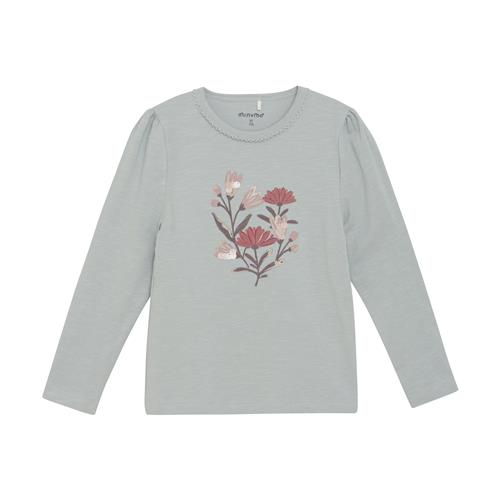 Minymo Langærmet T-shirt Puritan Gray  134 cm    134 cm  kvinde