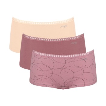 Sloggi Trusser 3P GO Crush Hipster Shorts Flerfarvet bomuld Medium Dame