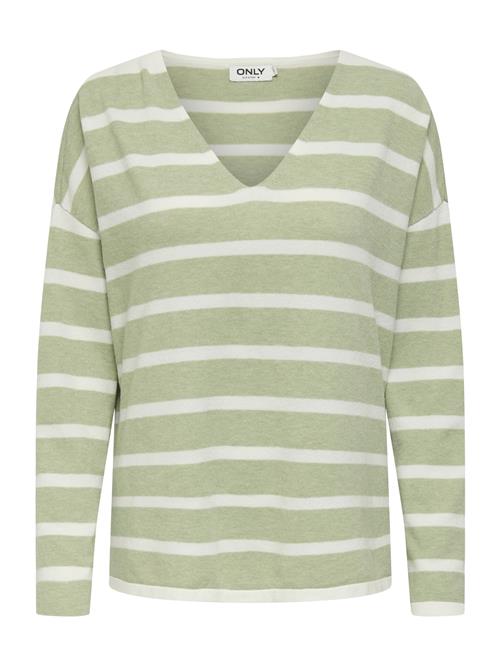 ONLY Pullover 'ONLAMALIO'  pastelgrøn / hvid