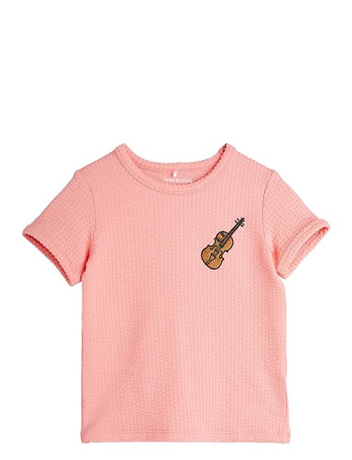 Violin Emb Ss Tee Mini Rodini Pink