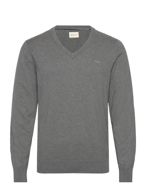 Shield Cotton V-Neck GANT Grey