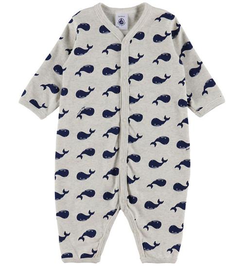 Petit Bateau Natdragt - Beigemeleret m. Hvaler