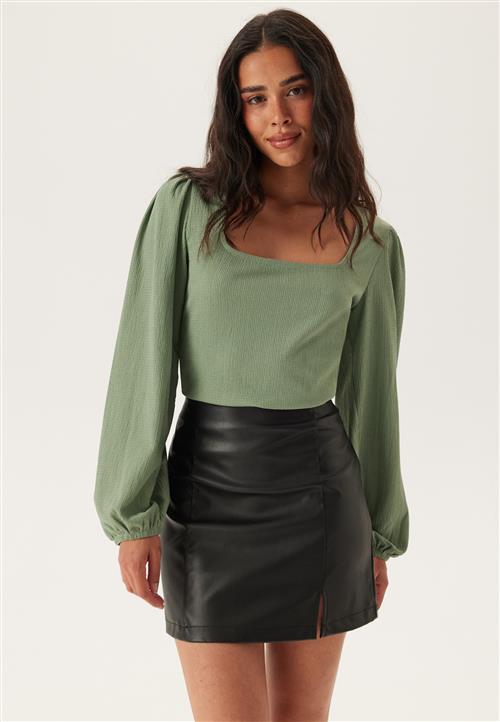 BUBBLEROOM Square Neck Balloon Sleeve Top