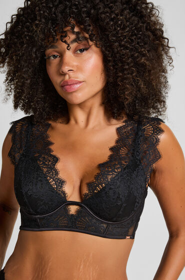 Hunkemöller Ikke-formstøbt longline bøjle-bh Zoe Sort