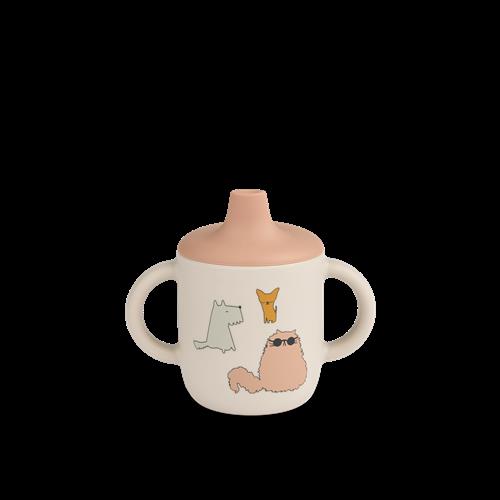 Liewood Neil Sippy Kop Cats And Dogs Sandy  Cats and Dogs Sandy One Size  Beige  One Size  Unisex