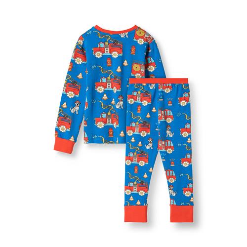 Småfolk Jubilee With Fire Truck Nattøjssæt Brilliant Blue  Brilliant blue-2-3 Y  Blå  2-3 år  mand
