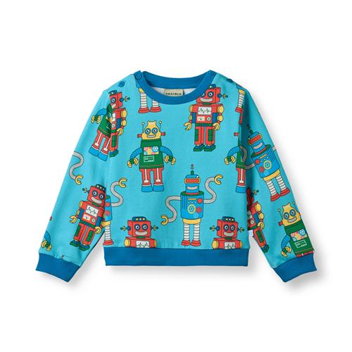 Småfolk Dayton With Robots Sweatshirt Petit Four  Petit four-2-3 Y  Blå  2-3 år  mand