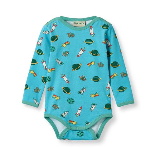 Småfolk Elstar With The Universe Langærmet Baby Body Petit Four  Petit four-62 cm  Blå  62 cm  mand