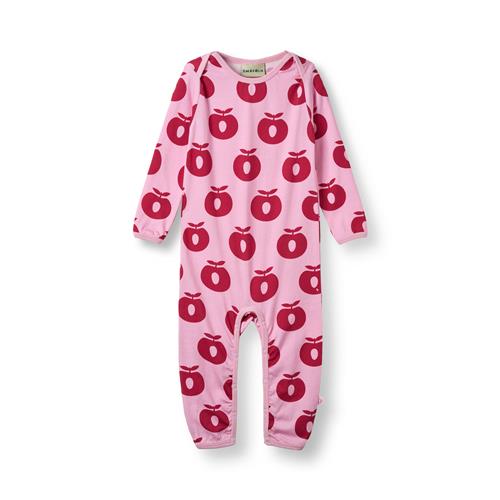 Småfolk Ulm Long-Sleeved Baby Suit with Apples Pink lilac Pink lilac-68 cm  Lyserød  68 cm  kvinde