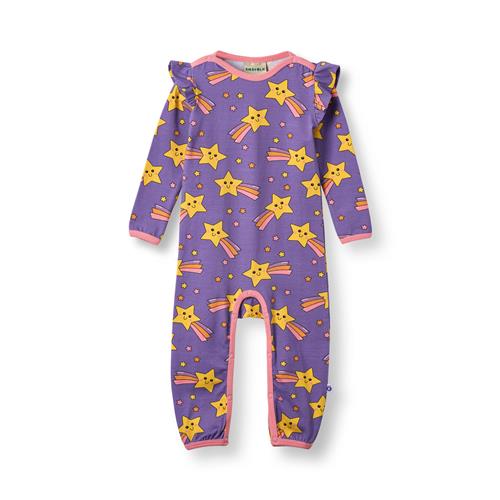 Småfolk Reegnt With Shooting Star Langærmet Babydragt Royal Purple  Royal purple-86 cm  Lilla  86 cm  kvinde