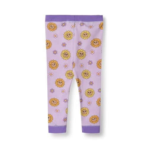 Småfolk Elstar With Sunflowers Baby-leggings Heather Purple  Heather purple-68 cm  Lilla  68 cm  kvinde