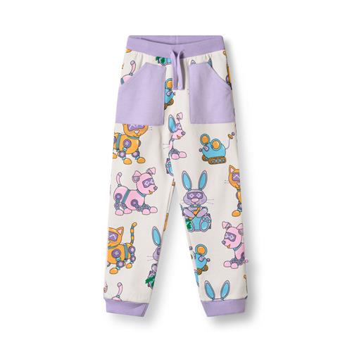 Småfolk Macoun With Robot Pets Joggingbukser Vanilla  Vanilla-4-5 Y  Hvid  4-5 år  kvinde