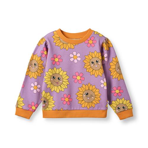 Småfolk Hidden With Sunflowers Sweatshirt Purple Iris  Purple iris-4-5 Y  Lilla  4-5 år  kvinde