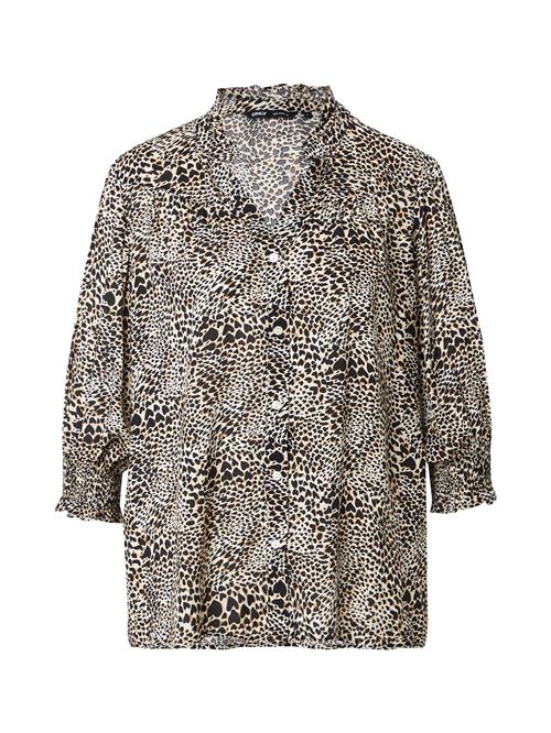 Se ONLY Bluse 'RAYA'  brun / sort / hvid ved About You