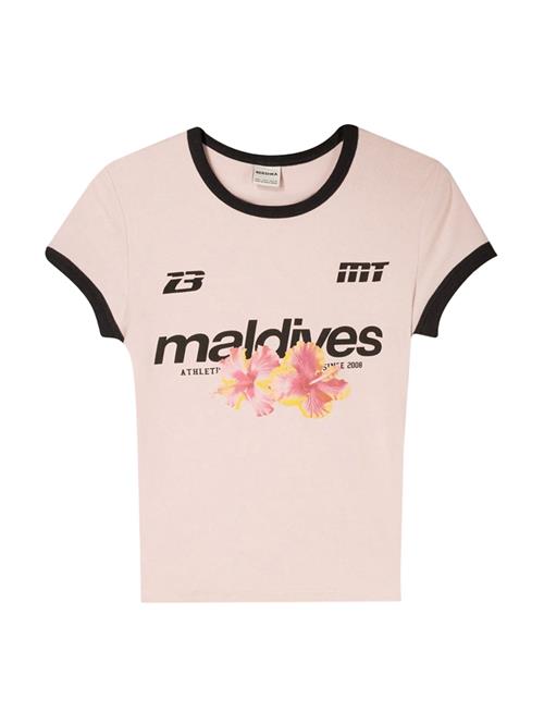 Bershka Shirts  gul / pudder / gammelrosa / sort