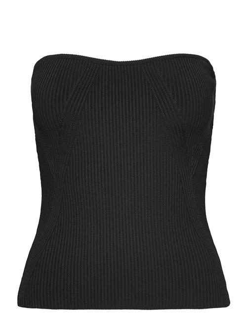 Se Enya Knitted Bustier Top Malina Black ved Booztlet