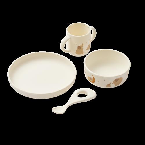 Liewood Vivi Bordservice Med Tryk Creme De La Creme  Creme De La Creme One Size  Creme  One Size 4M+ Unisex
