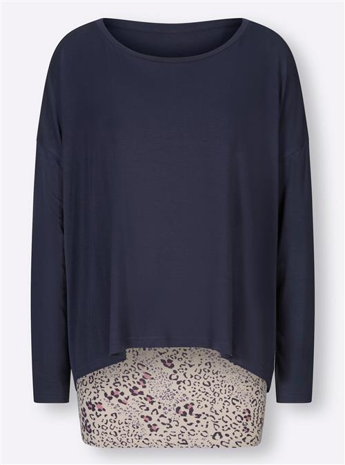 heine Shirts  sand / marin / lilla / sort