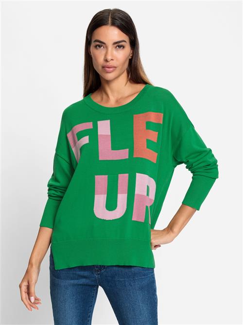 heine Pullover  græsgrøn / orange / gammelrosa