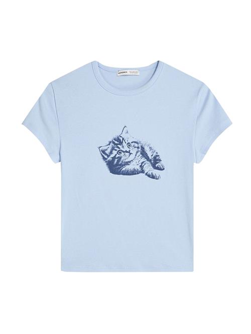 Bershka Shirts  mørkeblå / hvid