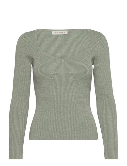Se Tulip Ribbed Knitted Top Malina Green ved Booztlet