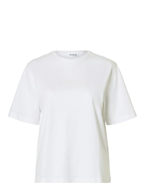 Slfvilja Ss Printed Tee W Noos Selected White