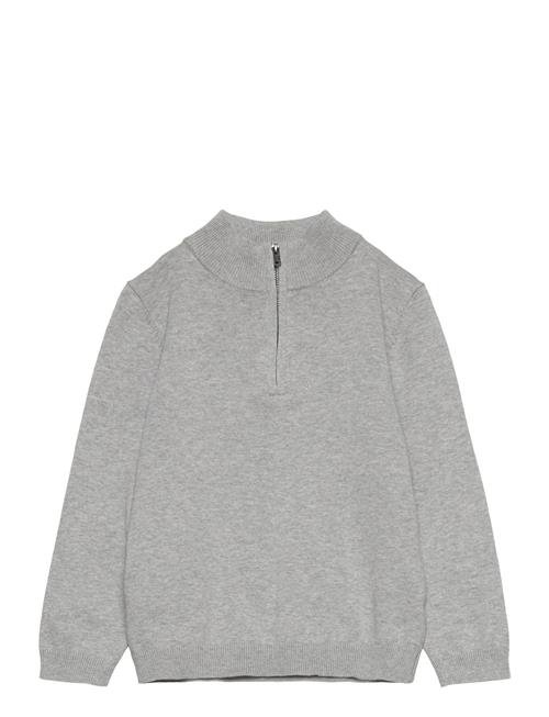 Zip Neck Jumper Mango Grey