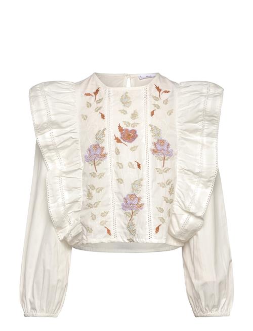 Floral Embroidered Blouse Mango White