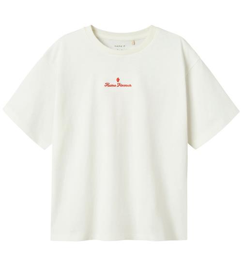 Name It T-shirt - NkfNeata - Cloud Dancer/Red alert