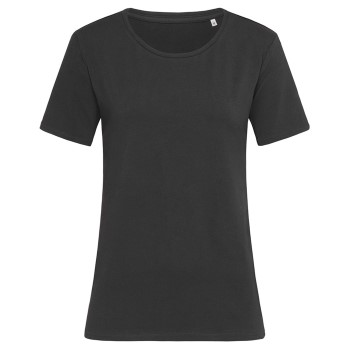 Stedman Claire Relaxed Women Crew Neck Sort ringspundet bomuld Large Dame