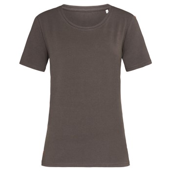 Stedman Claire Relaxed Women Crew Neck Chokolade ringspundet bomuld X-Large Dame