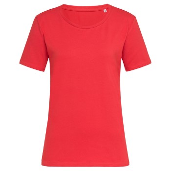 Stedman Claire Relaxed Women Crew Neck Rød ringspundet bomuld Large Dame