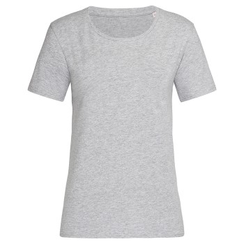 Stedman Claire Relaxed Women Crew Neck Gråmelerad ringspundet bomuld Small Dame