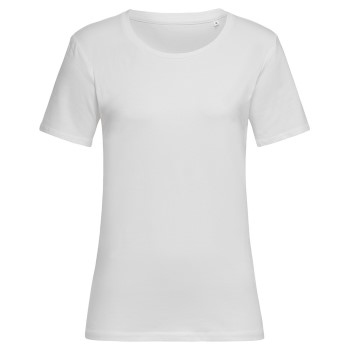 Stedman Claire Relaxed Women Crew Neck Hvid ringspundet bomuld X-Small Dame