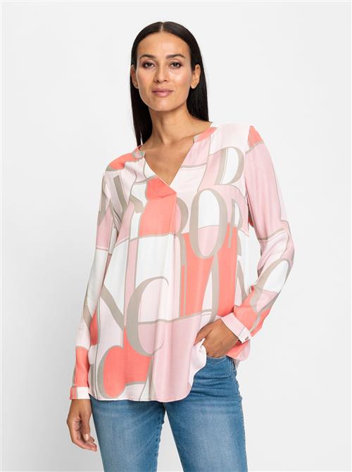 heine Bluse  taupe / koral / lyserød / hvid