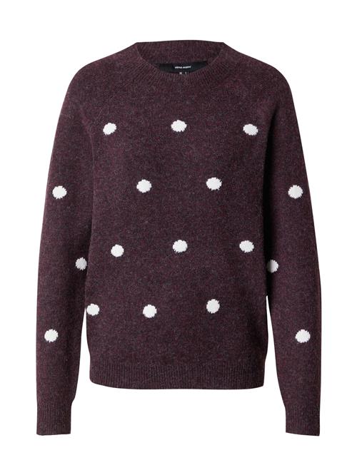 VERO MODA Pullover 'VMDOFFY INTARSIA'  vinrød / hvid