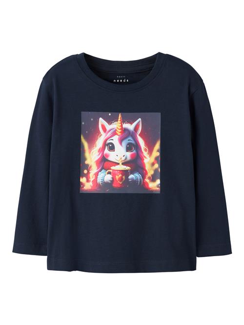 NAME IT Langærmet Bluse Votea Navy Blazer Hot Cocoa Unicorn