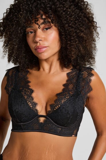 Hunkemöller Ikke-formstøbt longline bøjle-bh Zoe sort