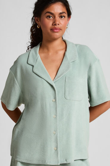 Hunkemöller Frottéskjorte med knapper Grøn