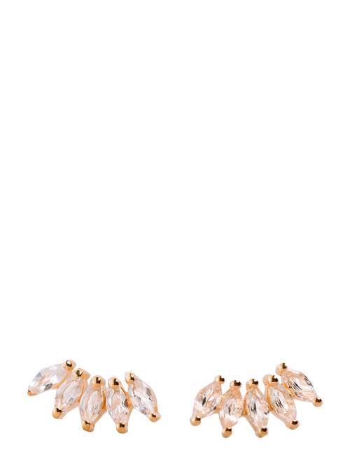 Theodora Studs Gold White Syster P Gold
