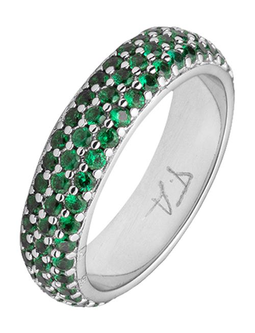 Solar Ring Silver/Green S/52 Mockberg Silver