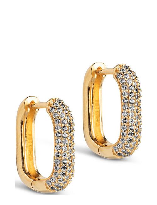 Sparkling Square Hoops 15 Mm Enamel Copenhagen Gold