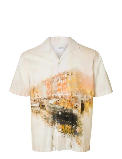 Slhrlxcarl Aop Ss Shirt Selected White